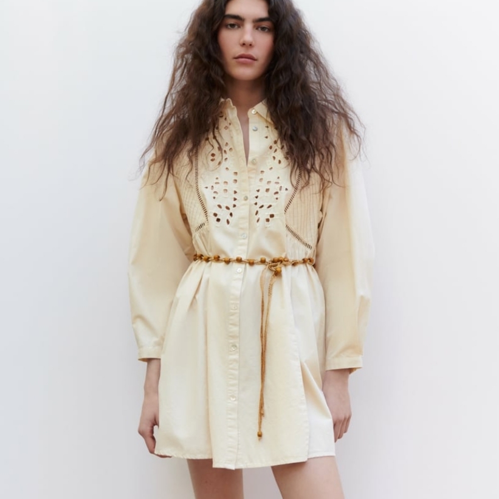Zara belted shirt dress new collection 2022